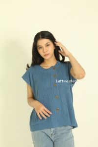 Valery vest / Rompi Rajut wanita kancing samping