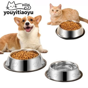 YOUYITIAOYU Ready Stok Stainless Steel Food Dog Cat Puppy Pet Bowl Easy To Clean Food Water Pet Bowl 宠物不锈钢碗
