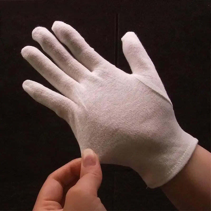 6Pairs White Cotton Work Gloves for Dry Hands Ceremonial Handling Film  Jewelry Silver Inspection Gloves Household Cleaning Tool
