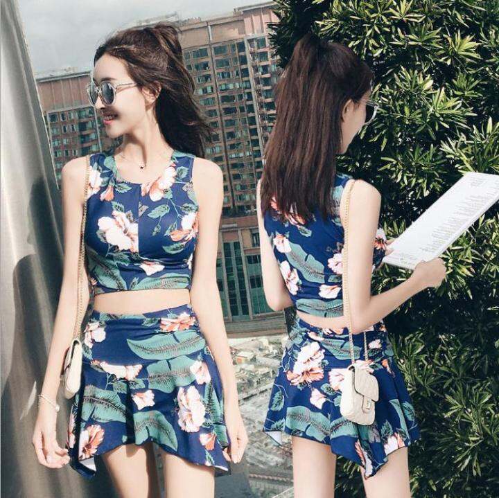 Two piece swimsuit with 2025 skirt