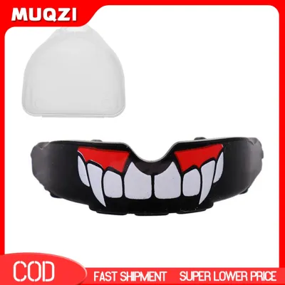 MUQZI Teeth Protector Fangs Pattern Mouth Guard Flexible Gum Shield for Muay Thai Boxing Football Basketball Mouth Guard Durable