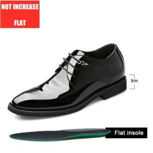 Lesvago 2023 3/6/8 Cm Elevator Shoes Men Dress Shoes Patent Leather Men Heighten Formal Shoes Pointed Business Men Oxfords Suit Shoes Size 38-43