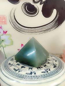 Kim Tự Tháp Mini Để Bàn Đá Thach Anh Xanh Tự Nhiên 5cm x 5cm Đá Thanh Tẩy Tarot Đá Phong Thủy