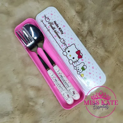Characters Spoon and Fork Set with Case Travel Essentials