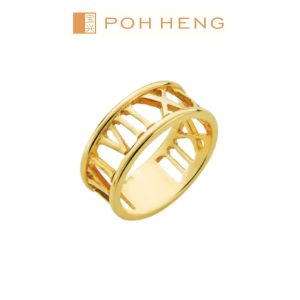 Poh Heng Jewellery 22K Roman Numeral Ring in Yellow Gold [Price By Weight]