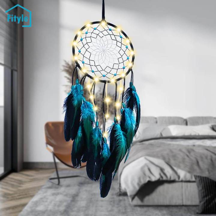 Fityle Blue Dream Catcher Wall Decor Turquoise Tree of Life