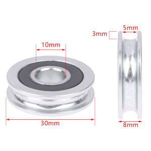 [Eqrbtl] 10x30x8mm U-groove Bearing Pulley With Grooved Non-Standard Concave Wheel Guide Wheel For 5mm Diameter Wire Pope Track