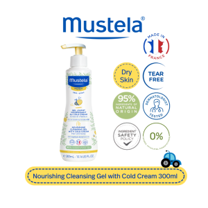 Mustela Nourishing Cleansing Gel with Cold Cream with Organically Farmed Beeswax for Dry Skin 300ml