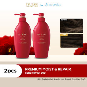 TSUBAKI Premium Moist & Repair Conditioner 450ml (2PCS)- Hair Care  Set [For  Moisturizing Dry Frizzy Low Porosity Hair with Japanese Camellia Flower Oil]