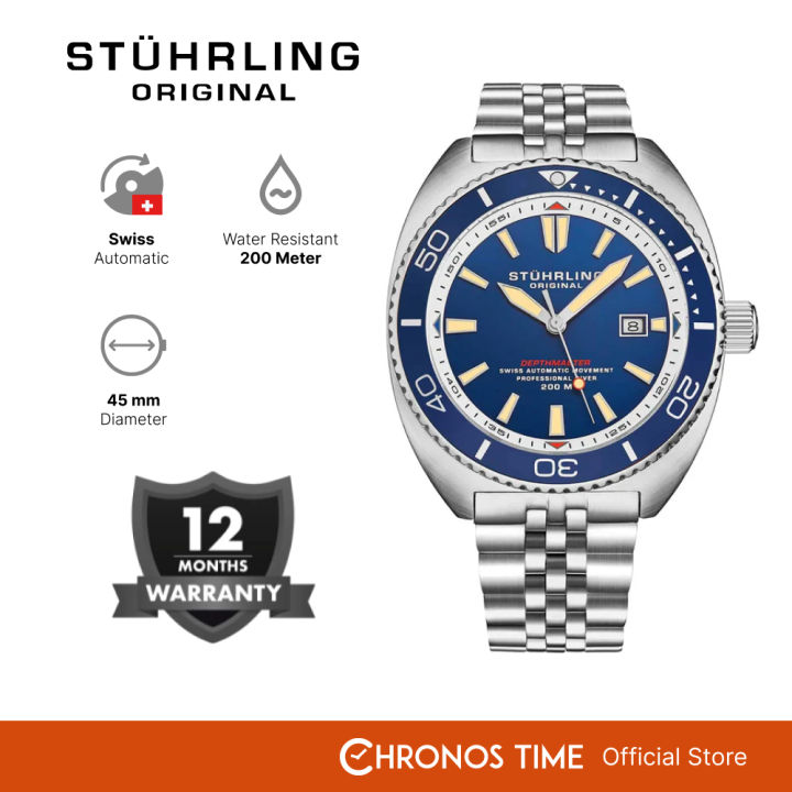 Jam Tangan Pria Automatic Diver Analog Stuhrling Depthmaster 1008