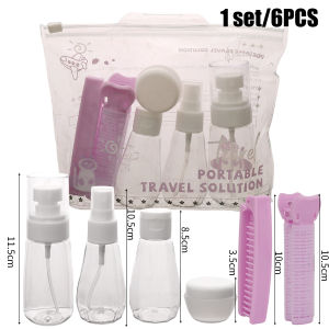 ขวดแชมพูที่ว่างเปล่าขวดสเปรย์ขวดน้ำแบบพกพา7ชิ้นหม้อครีมทาหน้าขนาดเล็กภาชนะโปร่งใสของใช้จำเป็นในการเดินทาง