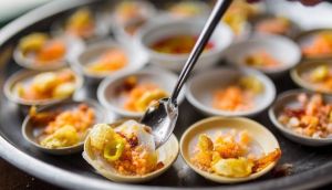 Set 30 chén làm bánh bèo nhí kiểu huế men kem ( sành thường )