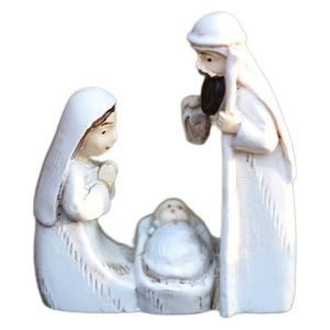 PYA94 Cute Jesus Birth Sculpture Sturdy Decorative Religious Resin Statue Elegant Cartoon Christmas Manger Ornaments Room