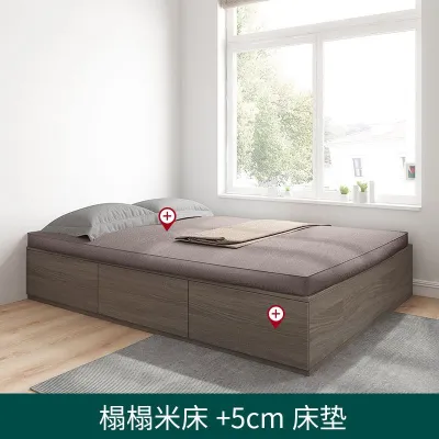Solid wood tatami bed wardrobe integrated small apartment multifunctional 1.8m 1.2m single person high storage bed