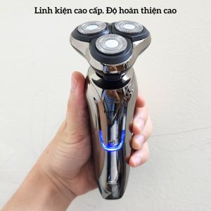 Máy cạo râu đa năng Kemei KM-7935 dao cạo râu điện cao cấp 3 lưỡi tròn tự mài sắc chống nước IPX6 động cơ đồng 5w siêu bền