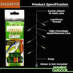 [COD] SHGMYD White Fish Skin Biomimetic String Hook Aji Hook Angler Hook Fishing Gear