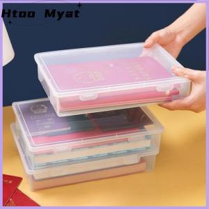 tantuoye Plastic File Storage Box Organization Transparent Square Storage Box A4 Organization Box Desktop Dust-proof Storage Box