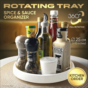 CHLOCH Xoay 360 độ Giá đựng gia vị Chống trơn trượt Vòng tròn Khay xoay 360 độ Đa chức năng Người tổ chức Nhà bếp