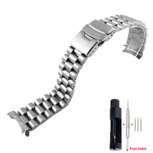 Aotelayer Special strap Arc Mouth Fine Solid Stainless Steel Watch Belt for CASIO Swordfish Steel Strap MDV-106 107 Watchband 2784 Stainless Steel Mens 22mm Wristband