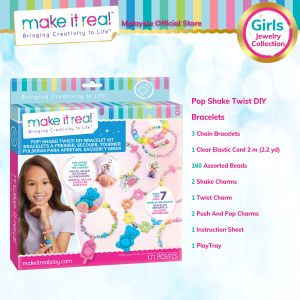 Make It Real Pop Shake Twist DIY Bracelet Kit (1328) Girls Friendship Charm Bracelet Kit