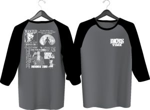 KAOS RAGLAN PRIA WARNA SABLON ZORO 2 M81 \ KAOS RAGLAN PRIA LENGAN 3\4 ATASAN PRIA / KAOS MURAH / KAOS DISTRO / KAOS SIMPLE / T-SHIRT PRIA