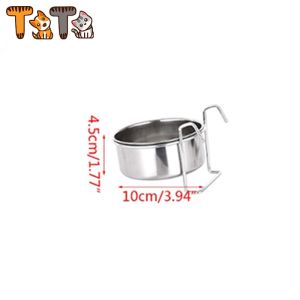 Ti Ti Dog Stainless Bowl For Dog Metal Hook Dog Hanging Bowl For Dog Water Feeder For Dog Cage Large