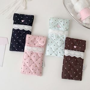 OEUVR Pencil Pouch Y2k Dots Pencil Case  Storage Large Capacity Cloth Stationery Bag Cosmetic Bag Multi-functional Korean Style Pen Bag Stationery Holder