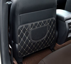 chenjie high quality Car Seat Back Anti Kick Pad Universal Leather Auto Seat Back Protector Cover Storage Pocket For Lexus IS250 UX200 ES250 ES300H IS300 IS350 IS300H RX270 NX200T UX250H LC RC