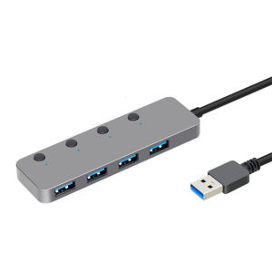 USB 3.0 Expansion Hub 4 Port Switchable Power Management Easy Connection for Reduced Desktop Clutters Fast Data Transfer