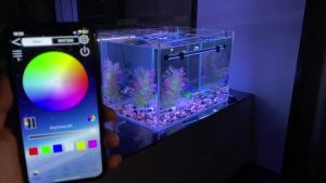 Smart Submersible Aquarium Light with App Timer 19 Inches LED Fish Tank Light RGB 16 Million Colors Changing 7/24 On/Off Automatic Aquarium Lighting