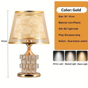 Crystal Table Lamp Dimmable  Perkahwinan Mewah · Lampu Meja Tidur & Belajar LED Touch Control
