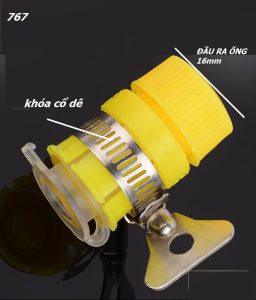 NỐI NHỰA TẠI VÒI NƯỚC PHI 16mm or 20mm RA NỐI ỐNG16mm CÓ KHÓA CỔ DÊ . TN 767