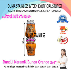 Bandul Keramik Bunga Orange 3/4in aksesoris stainless steel