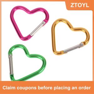 【ZTOYL】 1 cái Móc Chìa Khóa Carabiner Hợp kim nhôm hình trái tim kẹp móc khóa ngoài trời móc khóa chai nước treo khóa phụ kiện du lịch
