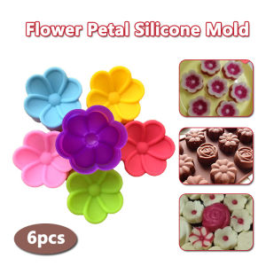 6pcs Flower Petal Silicone Mold Kitchen Dessert Cake Molds Silicone Cake Cup Mold Baking Tools
