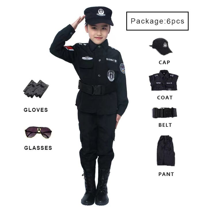 Congme 6pcs/set Policeman Costume for kids Army Policeman cosplay ...
