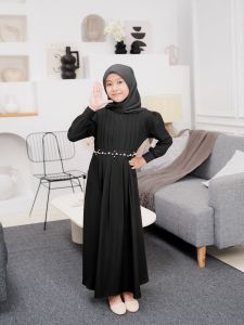 Reline Dress Crinkle Airflow Gamis Anak Variasi Mute Terbaru Usia 5 Sampai 12 tahun