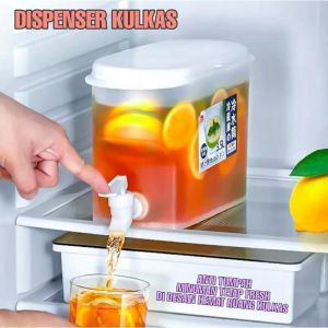 1Pcs Dispenser Air Minum Dingin Kulkas Wadah Minuman 3.5 Liter Anti Tumpah Juice Dispenser