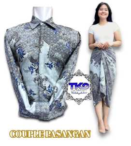 Baju Couple Kemeja Batik Pria Dan Rok Lilit Kemeja Kondangan Couple Bareng Doi