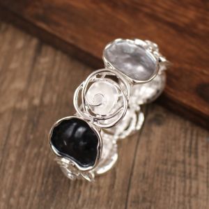 GENENIC Rỗng hình học Vòng tay hoa hồng dầu màu Tráng men Khóa đàn hồi Vòng tay nữ Vòng tay trên tay Trung Quốc Vòng hoa co giãn Quà tặng cho nữ