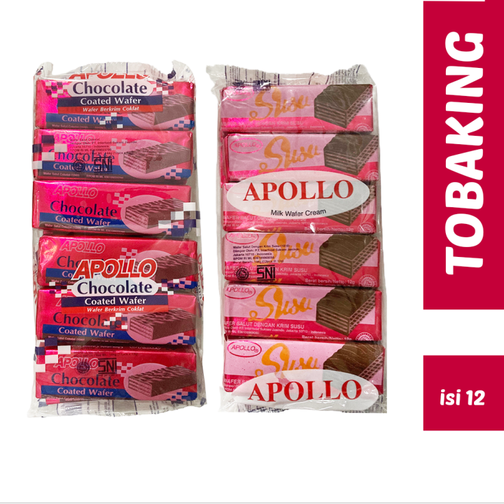 Apollo Wafer Coklat Susu Apolo Wafer Biskuit Chocolate Milk 12 biji