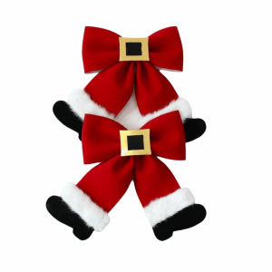LUMINOU Red Christmas Bowknot Decoration Belt Bowknot Velvet Bowknot Hanging Pendant Creative DIY Accessories Christmas Bow Pendant Home Decoration