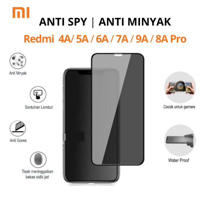 Anti Glare Tempered Glass For Redmi 6a Tempered Glass Anti Spy