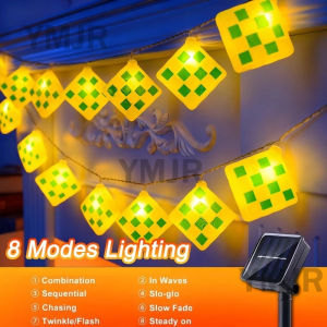 🔥Ready Stock🔥Lampu Raya 6M20LED Ketupat/Star Solar Bateri Waterproof Outdoor Restoran Kafe Perkahwinan Hari Raya Decoration