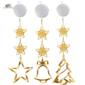 Christmas Indoor Star Window Light Warm White 3 Pack LED Sucker Lamp Glass Decor [Winnereco Lifestyle]
