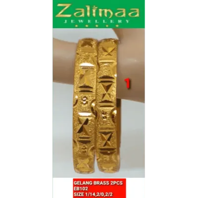 BISA COD ZALIMAA ACCESORIES GELANG KERONCONG EMAS KUNINGAN TEMBAGA BOLLYWOOD INDIA FASHION GOLD BRASS BANGLE 2 PCS EB102