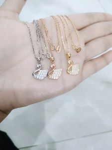KALUNG MINI NORI VENSY + LIONTIN SWAN BESAR MP/ KALUNG PERAK ASLI SILVER 925 LAPIS EMAS/ KALUNG FASHION WANITA TERBARU