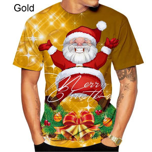 2025 fashionable mens and womens round neck Christmas family T-shirt 3D printing cool T-shirt Christmas gift Christmas Eve outdoor plus size Christmas Eve short sleeved shirt