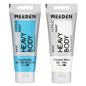 MEEDEN Acrylic Paint Bundled with Additional Titanium White Color  : 100ml/3.38oz Heavy Body Acrylic Paint  Color for Art Craft Painting