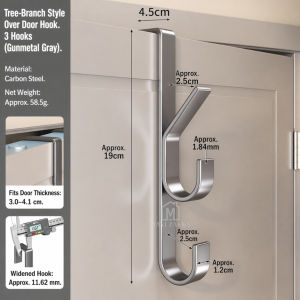 🇸🇬 Ready Stock Over Door Hook Rack No Drill Aluminum Heavy Duty Hanger Organizer Bathroom Kitchen Clothes Bag Holder
